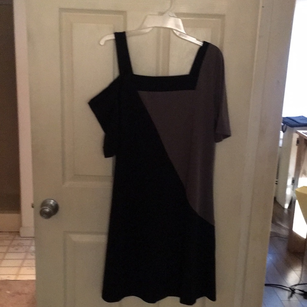 Black and gray size large off shoulder dress